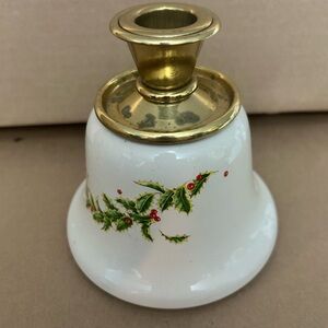 Festive White and Gold Candle Holder
